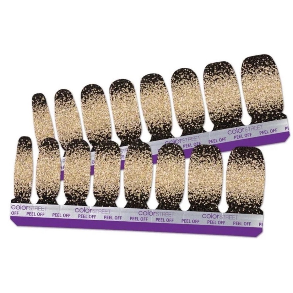 *Retired* Color Street: Ring It In | Black Gold Glitter Gradient Party Sparkle - Picture 14 of 14